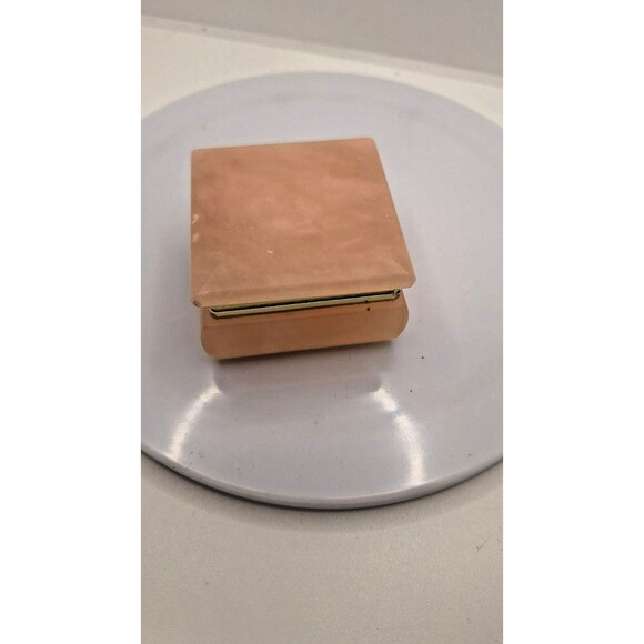 Alabaster Vintage Trinket Jewelry Box Hinged Heavy Italy Pink - Picture 3 of 9